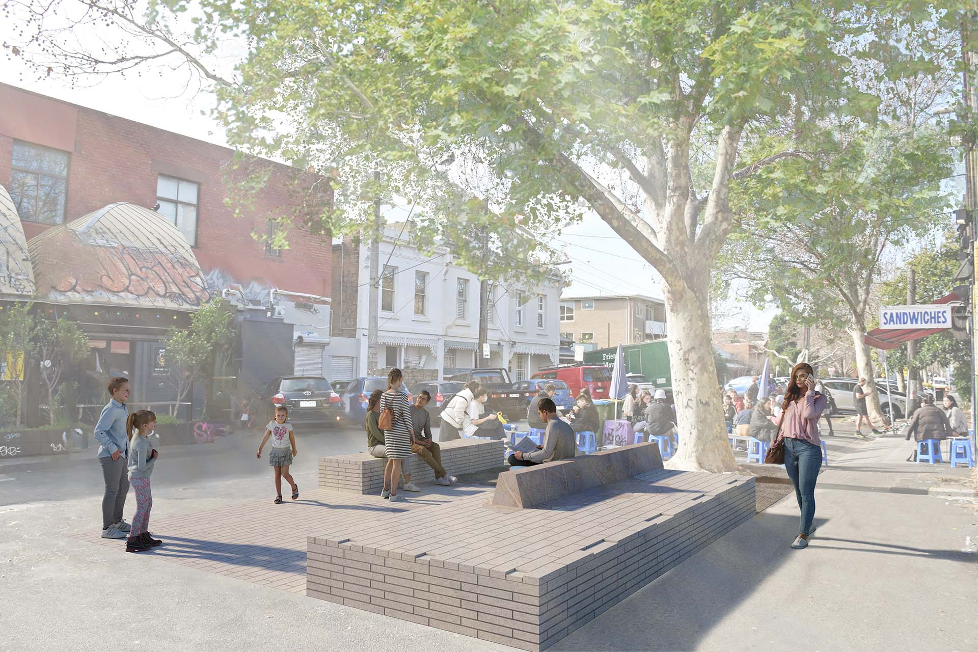 Final design: Final design for new seating area on Kerr Street