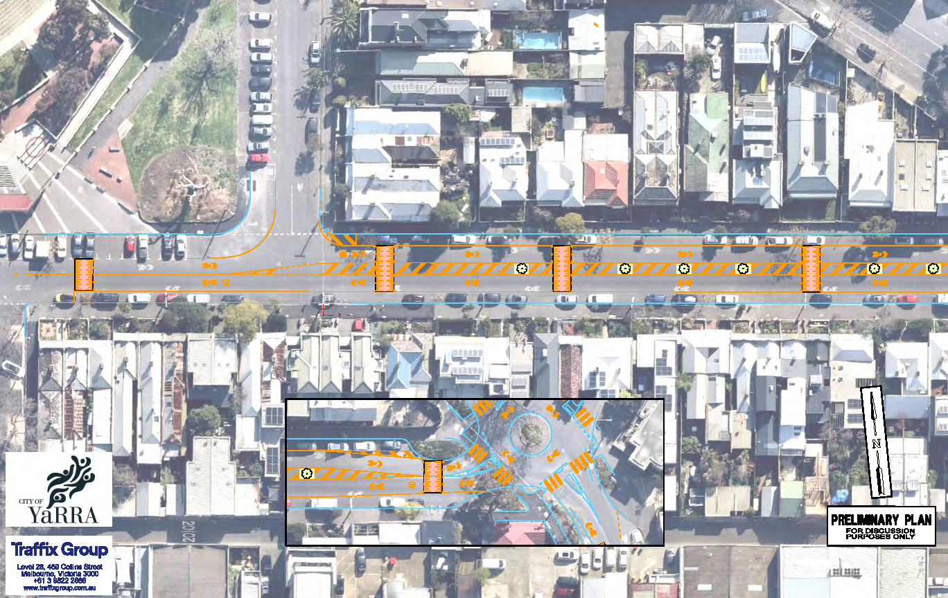 Birds eye view of Turner Street at Bath Street