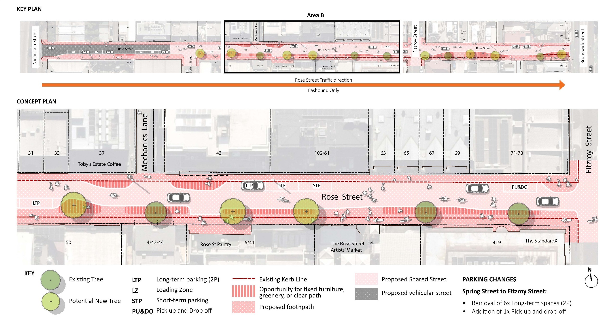 Section of concept option showing Area B, which is the second of three total sections
