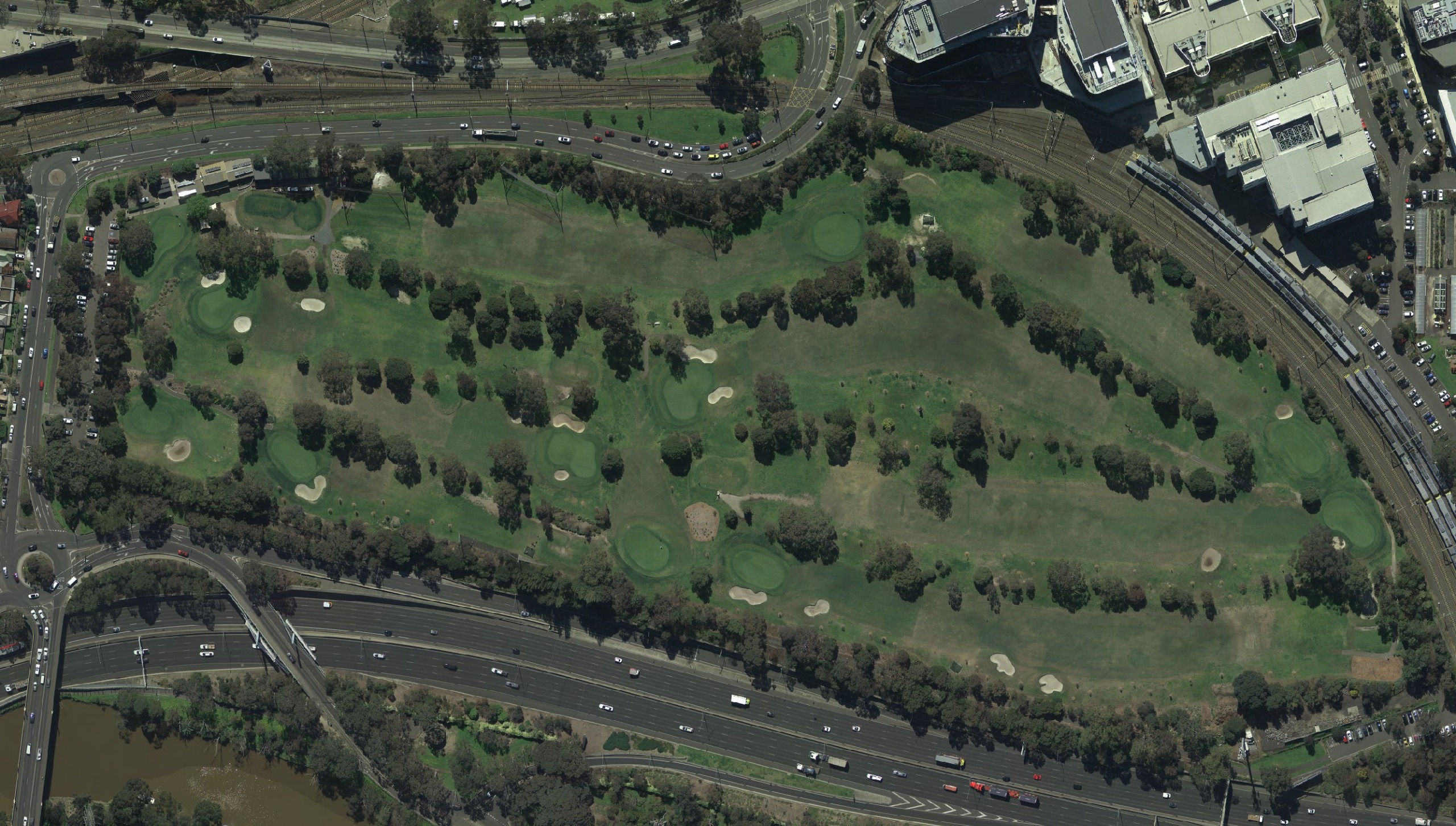 Burnley Golf Course aerial photo with locations of potential future additions