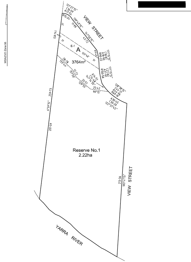 Map showing land affected by the proposed changes.