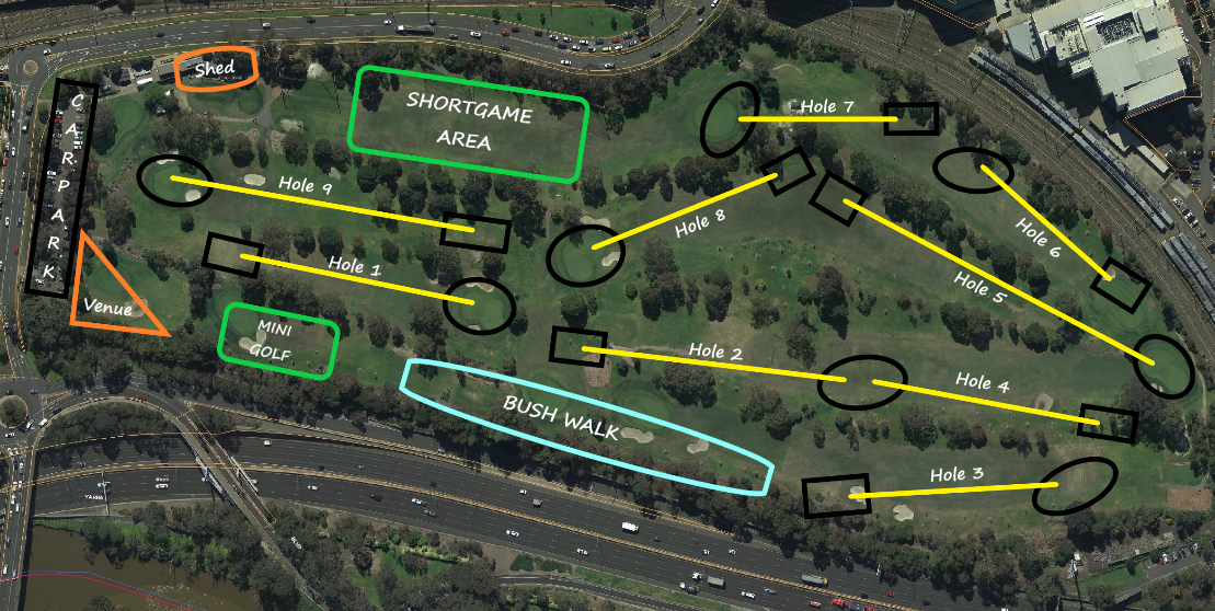 A birds eye view of Burnley Golf Course