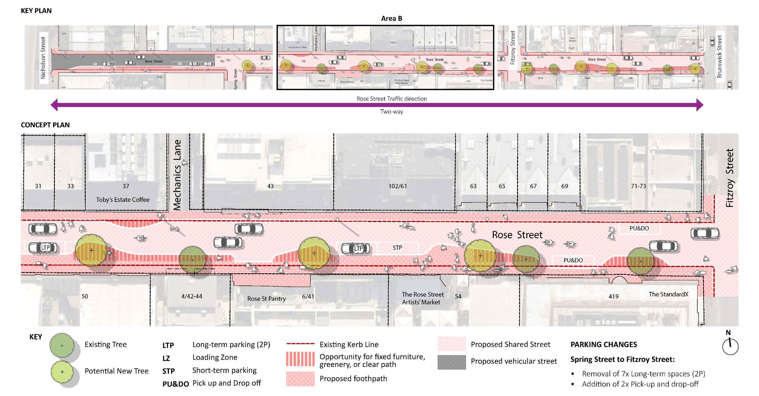 Section of concept option 3 showing Area B, which is the second of three sections