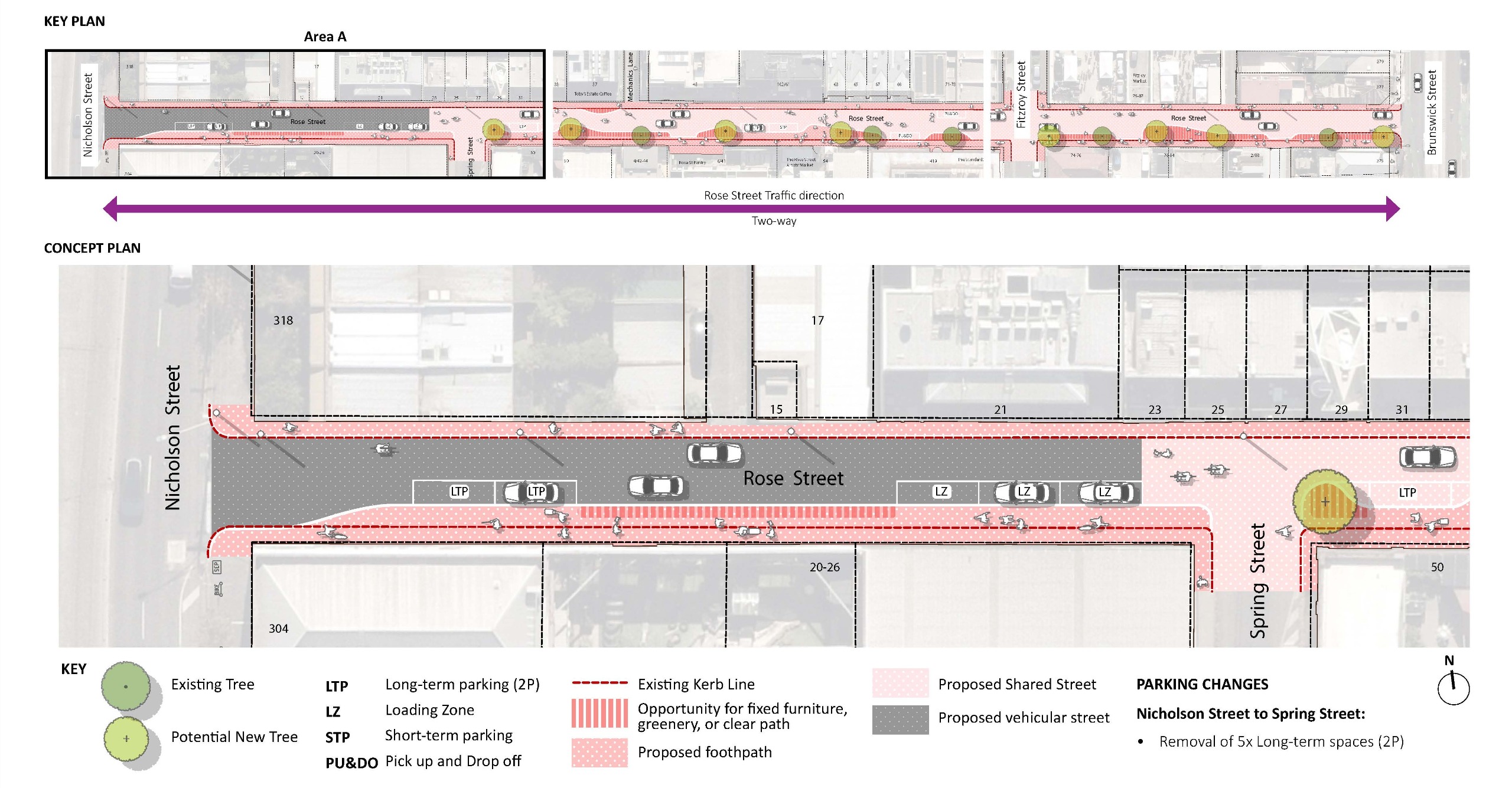 Section of concept option 3 showing Area A, which is the first of three sections