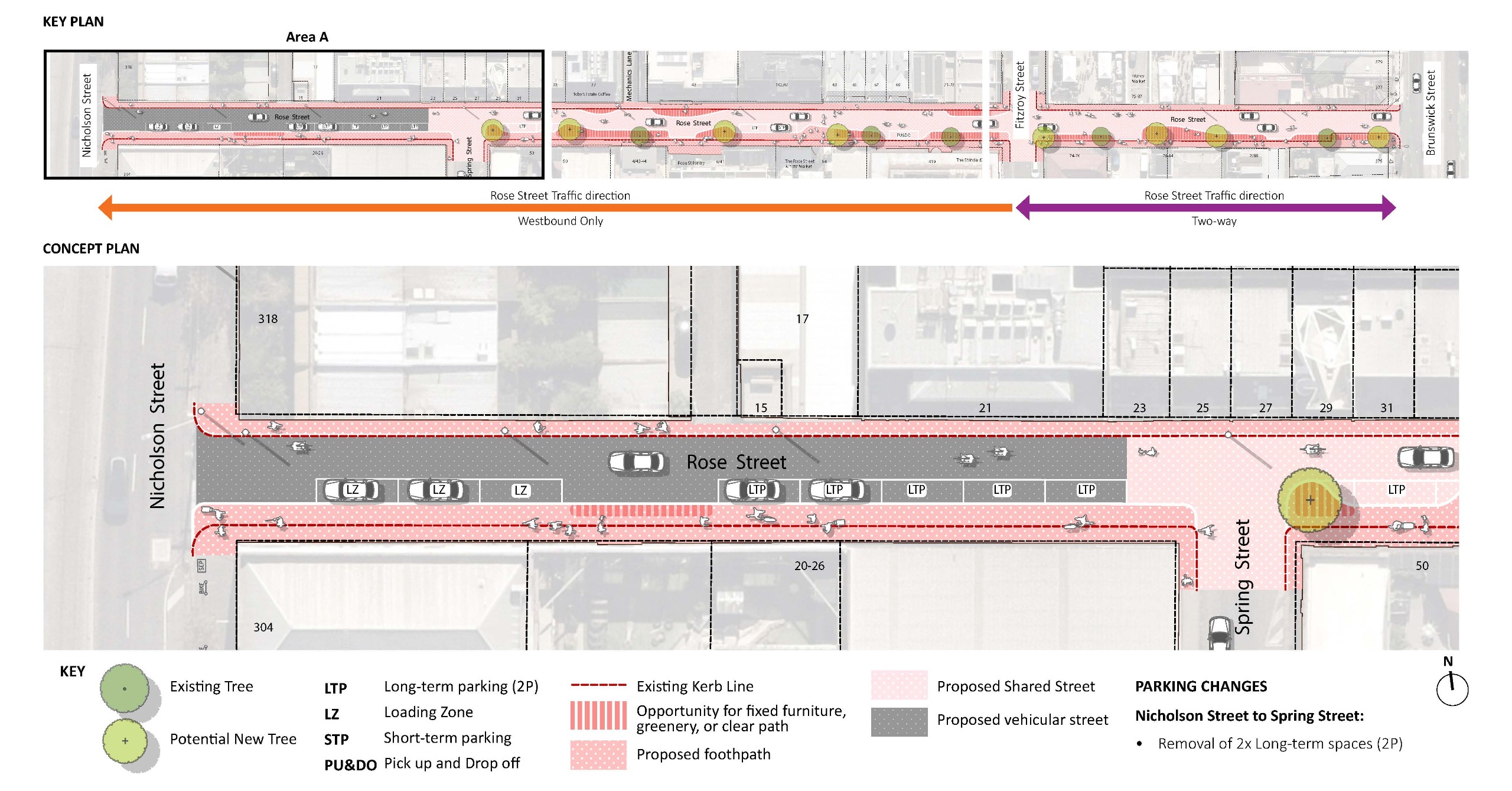 Section of concept option 2 showing Area A, which is the first of three total sections